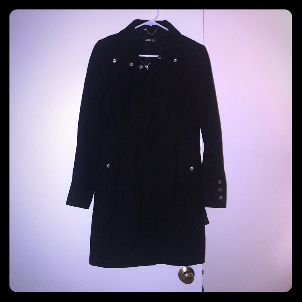 Black wool Guess coat size small